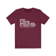 Load image into Gallery viewer, Foodie Jersey Short Sleeve Tee
