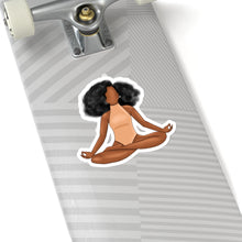 Load image into Gallery viewer, Black Yogi Yoga Meditation Ballerina Ballet Peachy Cream Kiss-Cut Stickers
